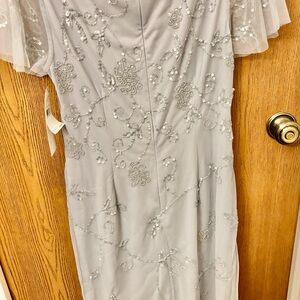 New Elegant Gray Embroidered Dress Sequins